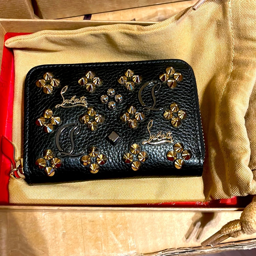 Christian Louboutin Panettone Coin Purse Black Multi Leather - Picture 2 of 8